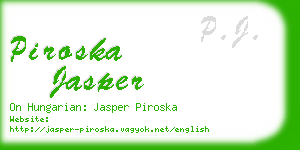 piroska jasper business card